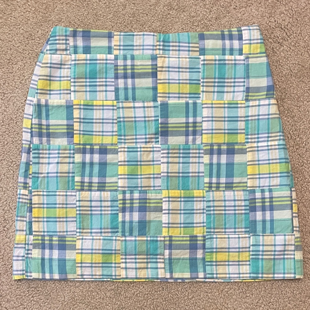 Talbots Plaid Patchwork A-Line Skirt